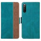 For Sony Xperia 10 III Stitching Side-Magnetic RFID Leather Phone Case(Dark Green) - 1