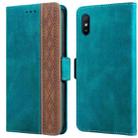 For Xiaomi Redmi 9A Stitching Side-Magnetic RFID Leather Phone Case(Dark Green) - 1