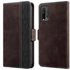 For Xiaomi Redmi 9T Stitching Side-Magnetic RFID Leather Phone Case(Coffee) - 1