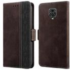 For Xiaomi Redmi Note 9 Pro 4G / 9S Stitching Side-Magnetic RFID Leather Phone Case(Coffee) - 1