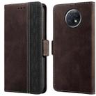 For Xiaomi Redmi Note 9T 5G Stitching Side-Magnetic RFID Leather Phone Case(Coffee) - 1