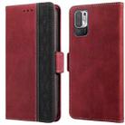 For Xiaomi Redmi Note 10 JP Version Stitching Side-Magnetic RFID Leather Phone Case(Red) - 1