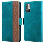 For Xiaomi Redmi Note 10 JP Version Stitching Side-Magnetic RFID Leather Phone Case(Dark Green) - 1