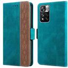 For Xiaomi Redmi Note 11 Pro Stitching Side-Magnetic RFID Leather Phone Case(Dark Green) - 1