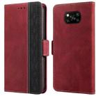 For Xiaomi Poco X3 Stitching Side-Magnetic RFID Leather Phone Case(Red) - 1