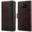 For Xiaomi Poco X3 Stitching Side-Magnetic RFID Leather Phone Case(Coffee) - 1