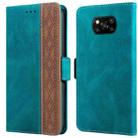 For Xiaomi Poco X3 Stitching Side-Magnetic RFID Leather Phone Case(Dark Green) - 1