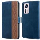 For Xiaomi 12 Stitching Side-Magnetic RFID Leather Phone Case(Royal Blue) - 1