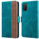 For Samsung Galaxy A03s 166mm Stitching Side-Magnetic RFID Leather Phone Case(Dark Green) - 1