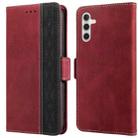 For Samsung Galaxy A13 5G Stitching Side-Magnetic RFID Leather Phone Case(Red) - 1