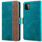 For Samsung Galaxy A22 5G Stitching Side-Magnetic RFID Leather Phone Case(Dark Green) - 1