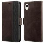 For Samsung Galaxy A22 JP Version Stitching Side-Magnetic RFID Leather Phone Case(Coffee) - 1