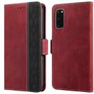 For Samsung Galaxy S20 Stitching Side-Magnetic RFID Leather Phone Case(Red) - 1