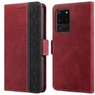 For Samsung Galaxy S20 Ultra Stitching Side-Magnetic RFID Leather Phone Case(Red) - 1