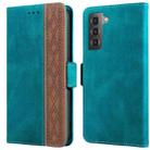 For Samsung Galaxy S21 5G Stitching Side-Magnetic RFID Leather Phone Case(Dark Green) - 1