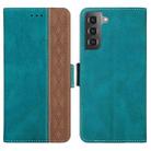 For Samsung Galaxy S21 5G Stitching Side-Magnetic RFID Leather Phone Case(Dark Green) - 2