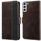 For Samsung Galaxy S22 5G Stitching Side-Magnetic RFID Leather Phone Case(Coffee) - 1