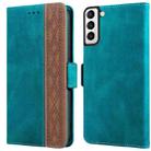 For Samsung Galaxy S22 5G Stitching Side-Magnetic RFID Leather Phone Case(Dark Green) - 1