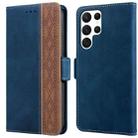 For Samsung Galaxy S22 Ultra 5G Stitching Side-Magnetic RFID Leather Phone Case(Royal Blue) - 1