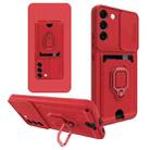 For Samsung Galaxy S22 5G Sliding Camera Cover Design TPU Phone Case(Red) - 1