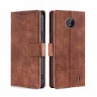 For Nokia C10 / C20 Skin Feel Crocodile Texture Magnetic Clasp PU Leather Phone Case(Brown) - 1