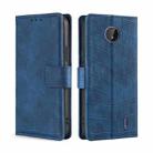 For Nokia C10 / C20 Skin Feel Crocodile Texture Magnetic Clasp PU Leather Phone Case(Blue) - 1