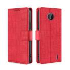 For Nokia C10 / C20 Skin Feel Crocodile Texture Magnetic Clasp PU Leather Phone Case(Red) - 1