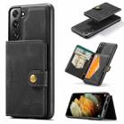 For Samsung Galaxy S22 5G JEEHOOD Retro Magnetic Detachable Phone Case with Wallet & Card Slot & Holder(Black) - 1