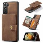 For Samsung Galaxy S22 5G JEEHOOD Retro Magnetic Detachable Phone Case with Wallet & Card Slot & Holder(Brown) - 1