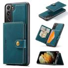 For Samsung Galaxy S22 5G JEEHOOD Retro Magnetic Detachable Phone Case with Wallet & Card Slot & Holder(Blue) - 1