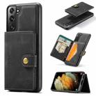 For Samsung Galaxy S22+ 5G JEEHOOD Retro Magnetic Detachable Phone Case with Wallet & Card Slot & Holder(Black) - 1