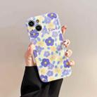 For iPhone 13 Flowers Pattern Shockproof TPU Phone Case(Purple Flower) - 1