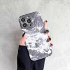 Flowers Pattern Shockproof TPU Phone Case For iPhone 13 Pro Max(Grey Marble) - 1