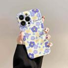 For iPhone 13 Pro Max Flowers Pattern Shockproof TPU Phone Case (Purple Flower) - 1