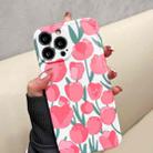 Flowers Pattern Shockproof TPU Phone Case For iPhone 13 Pro Max(Tulip) - 1