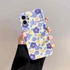 For iPhone 12 Flowers Pattern Shockproof TPU Phone Case(Purple Flower) - 1