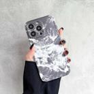 For iPhone 12 Pro Max Flowers Pattern Shockproof TPU Phone Case(Grey Marble) - 1