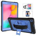 For Galaxy Tab A 8.0 (2019) T290 Contrast Color Silicone + PC Combination Case with Holder(Black + Blue) - 1