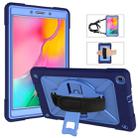 For Galaxy Tab A 8.0 (2019) T290 Contrast Color Silicone + PC Combination Case with Holder(Navy Blue + Blue) - 1