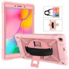 For Galaxy Tab A 8.0 (2019) T290 Contrast Color Silicone + PC Combination Case with Holder(Rose Gold) - 1