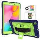 For Galaxy Tab A 8.0 (2019) T290 Contrast Color Silicone + PC Combination Case with Holder(Navy Blue + Olivine) - 1