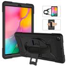 For Galaxy Tab A 10.1 (2019) T510 Contrast Color Silicone + PC Combination Case with Holder(Black) - 1