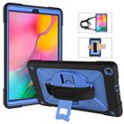 For Galaxy Tab A 10.1 (2019) T510 Contrast Color Silicone + PC Combination Case with Holder(Black + Blue) - 1