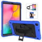 For Galaxy Tab A 10.1 (2019) T510 Contrast Color Silicone + PC Combination Case with Holder(Dark Blue + Black) - 1