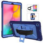 For Galaxy Tab A 10.1 (2019) T510 Contrast Color Silicone + PC Combination Case with Holder(Navy Blue + Blue) - 1