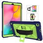 For Galaxy Tab A 10.1 (2019) T510 Contrast Color Silicone + PC Combination Case with Holder(Navy Blue + Olivine) - 1