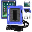 For iPad 9.7 Contrast Color Silicone + PC Combination Case with Holder(Dark Blue + Black) - 1