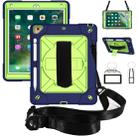 For iPad 9.7 Contrast Color Silicone + PC Combination Case with Holder(Navy Blue + Olivine) - 1