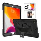 For iPad 10.2 Contrast Color Silicone + PC Combination Case with Holder(Black) - 1