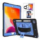For iPad 10.2 Contrast Color Silicone + PC Combination Case with Holder(Black + Blue) - 1